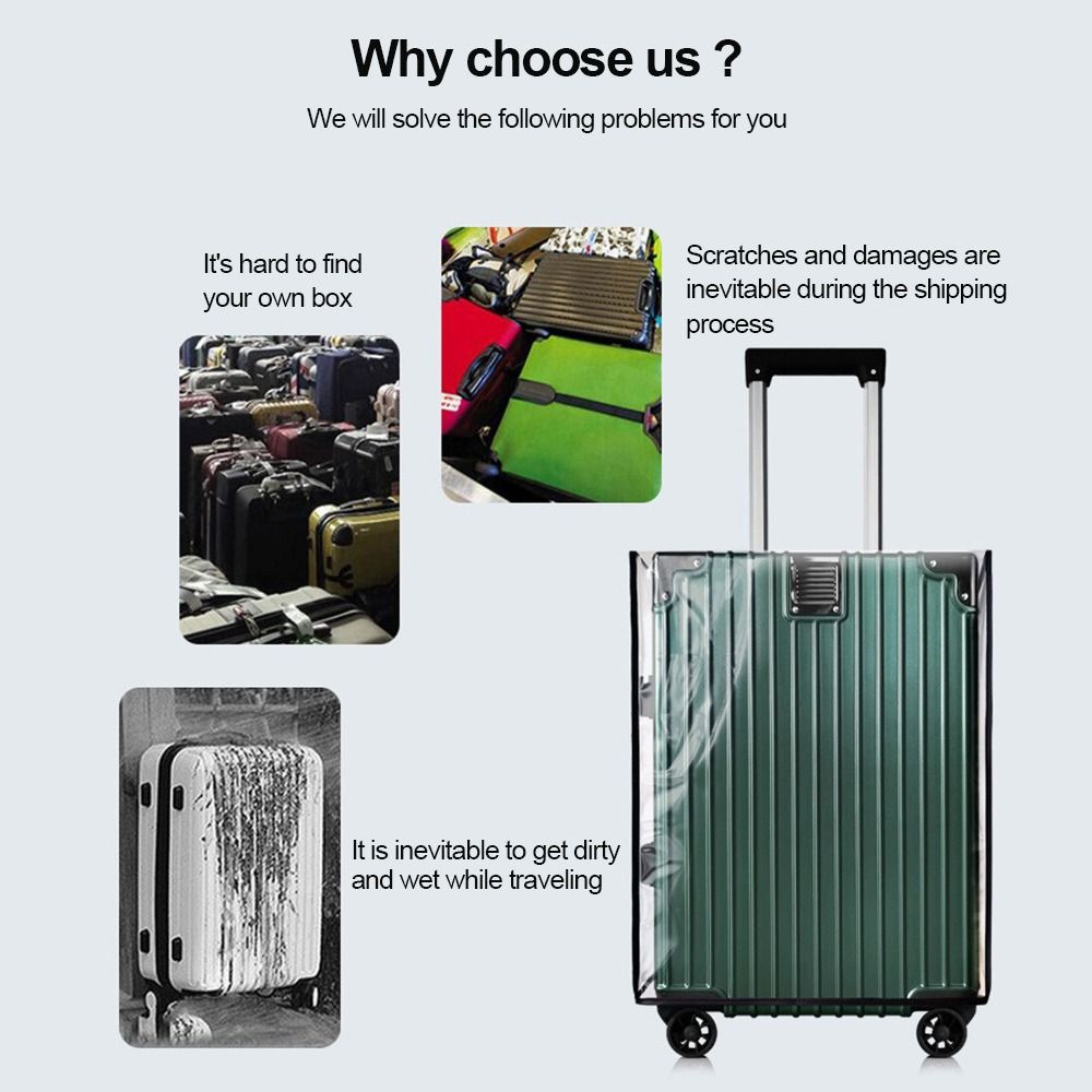 Waterproof Suitcase Cover Protector - Прочный полностью прозрачный защитный чехол для