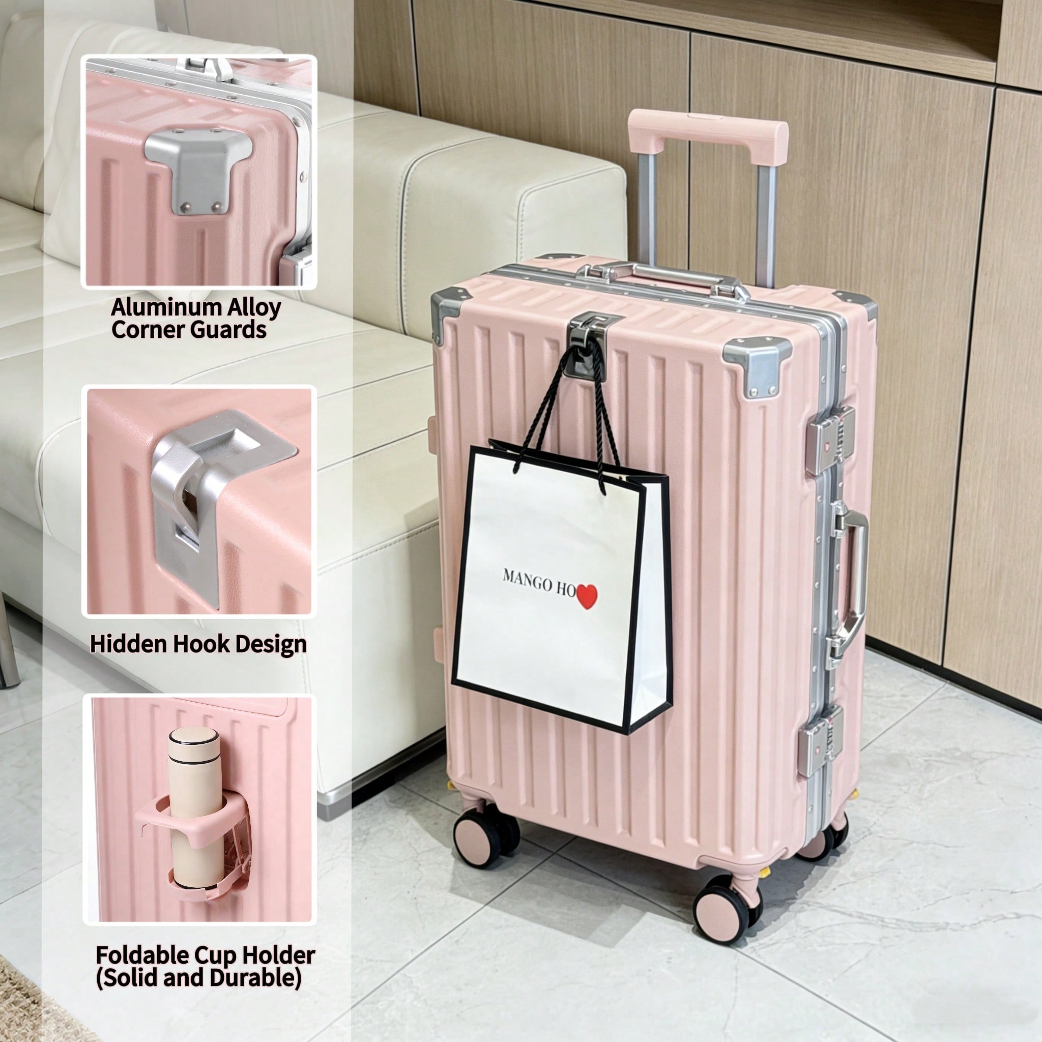 Aluminum Frame Carry On Luggage - 20-дюймовый ручной чемодан, одобренный авиакомпаниями, с