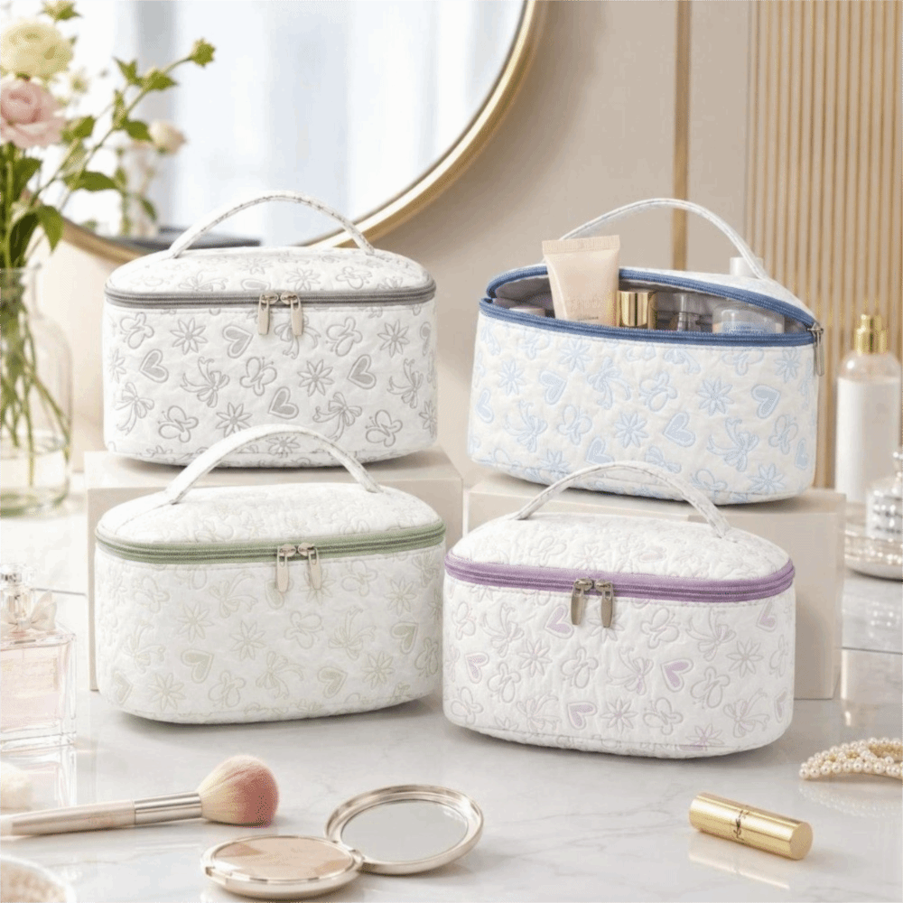 Cosmetic Bags - Новая вместительная косметичка с цветочным узором,