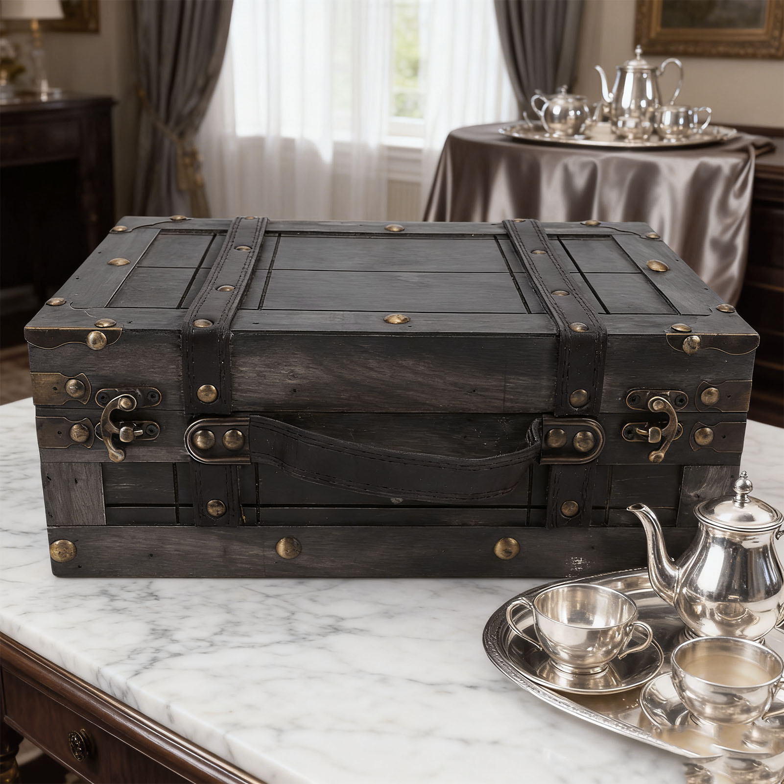 Retro Vintage Trunk Suitcase - Деревянный сундук для хранения, винтажный деревянный