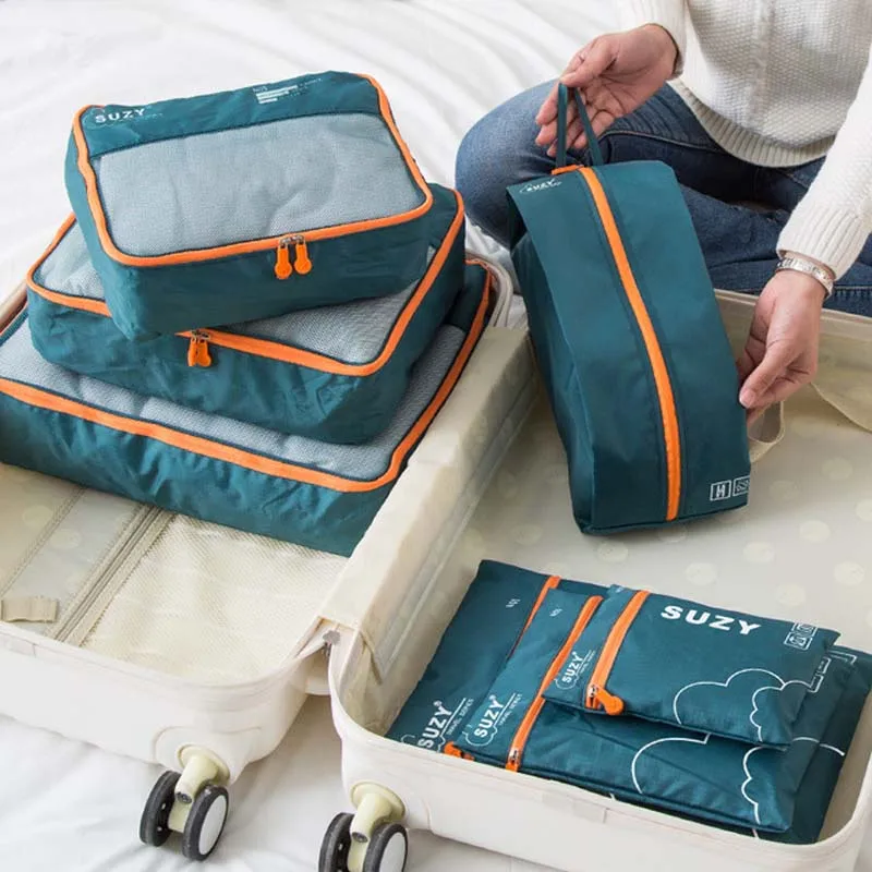 Foldable Rolling Luggage Bag - 7/6 шт. набор, дорожный органайзер, сумки