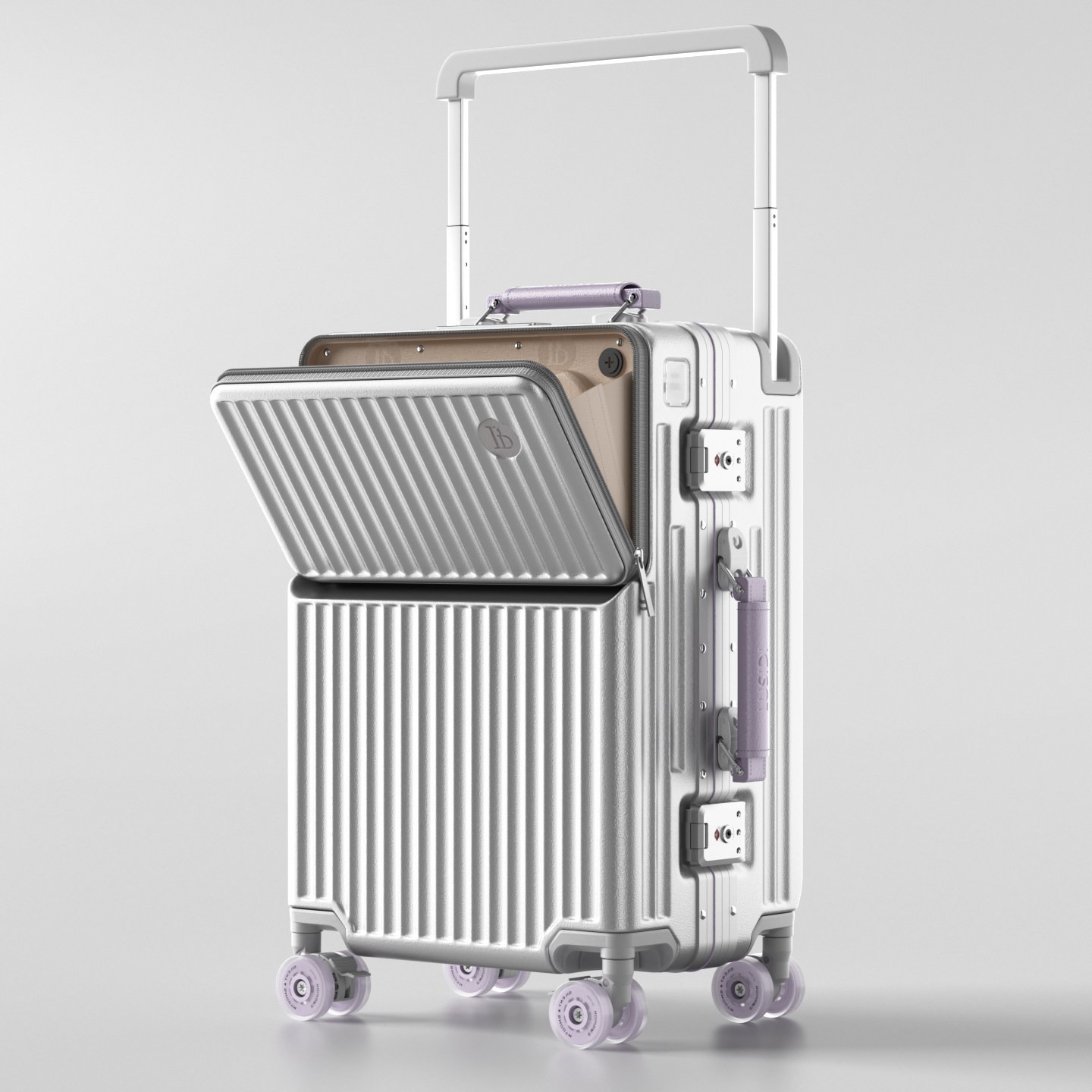 Aluminum Frame Carry On Luggage - Чемодан с фронтальным открытием, широкой ручкой,