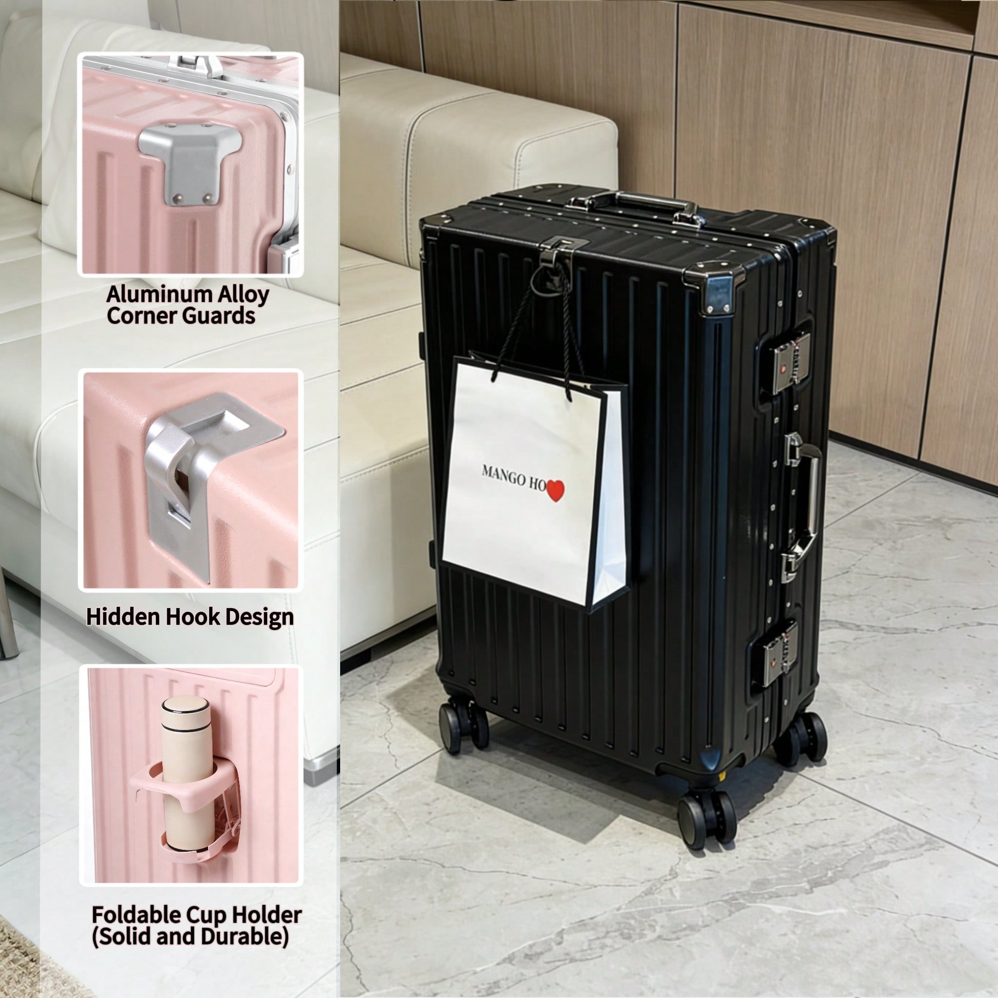 Aluminum Frame Carry On Luggage - 20-дюймовый ручной чемодан, одобренный авиакомпаниями, с