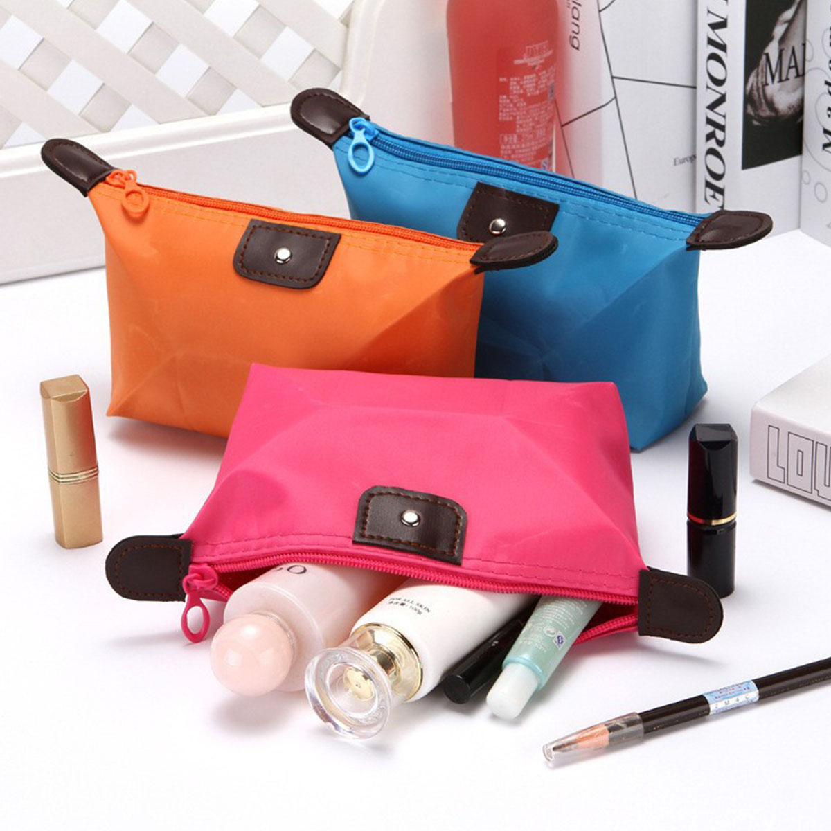Cosmetic Bags - Женская складная дорожная косметичка-органайзер в конфетных