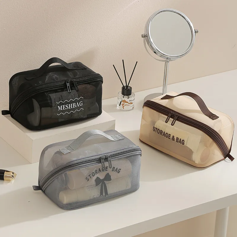 Cosmetic Bags - Косметичка большой вместимости, сетчатая, дышащая, портативная,