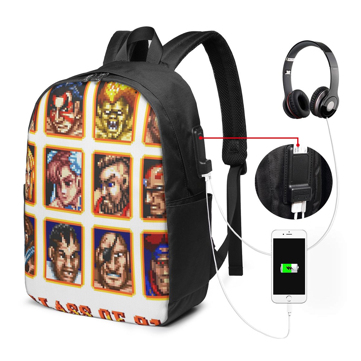 Travel Bags - Рюкзак Defeated Portraits Super Street Fighter,