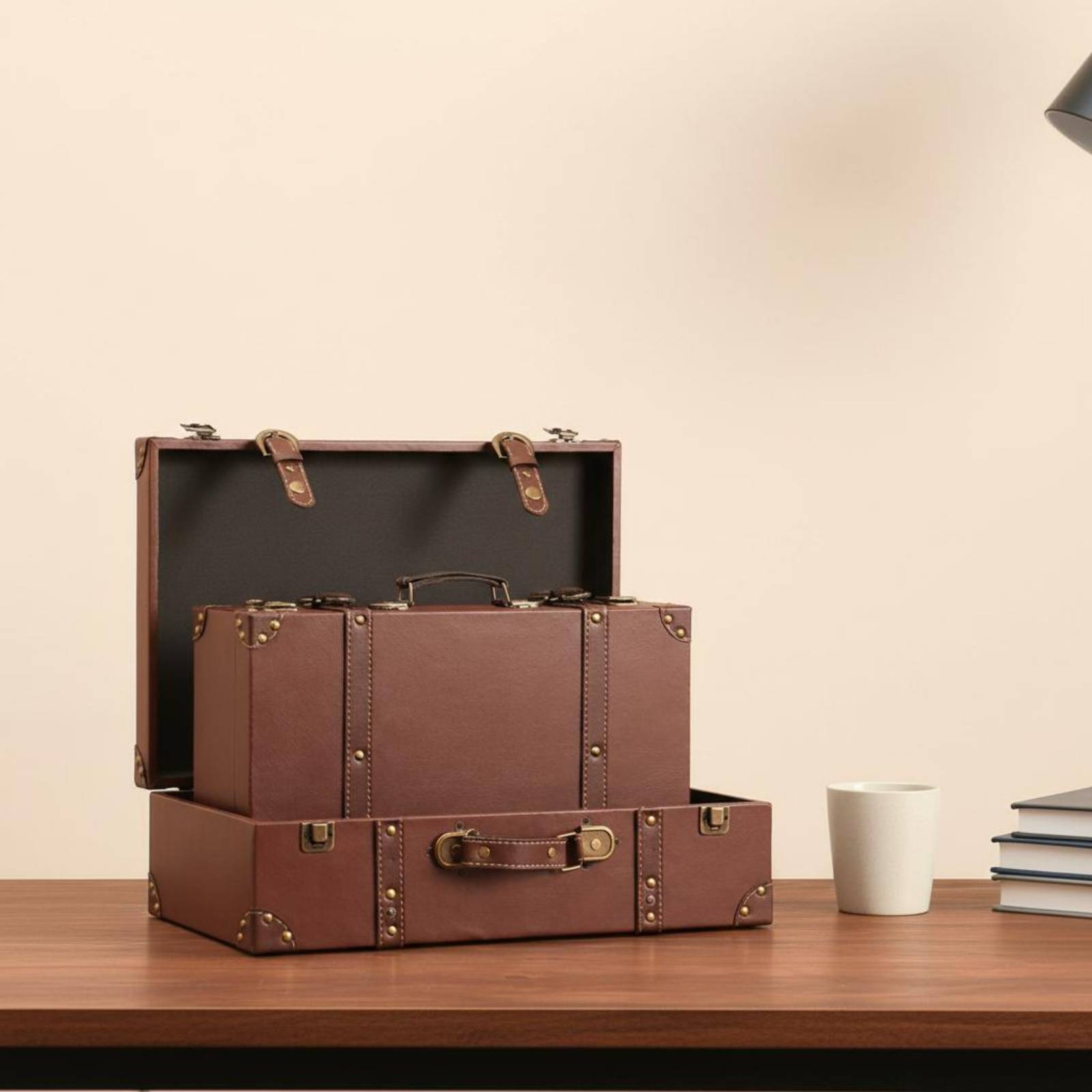 Retro Vintage Trunk Suitcase - Винтажный чемодан-сундук из искусственной кожи с