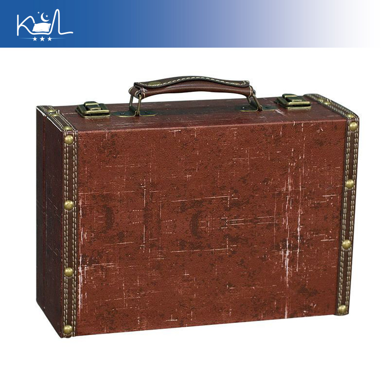 Retro Vintage Trunk Suitcase - Винтажный красный декоративный чемодан-органайзер, состаренный ретро-багажный