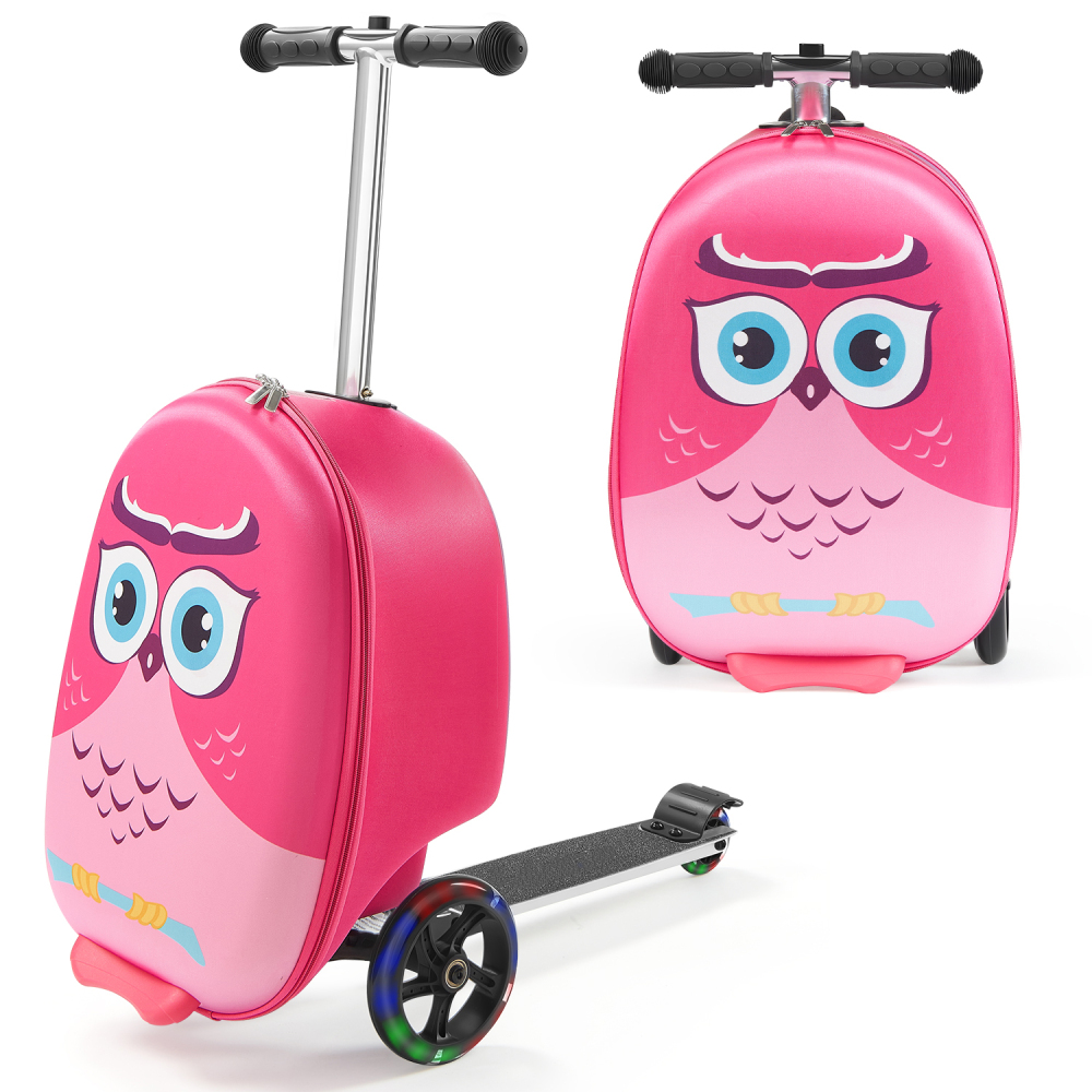 Kids Ride On Suitcase Scooter - 20-дюймовый детский самокат-чемодан, розовый детский чемодан