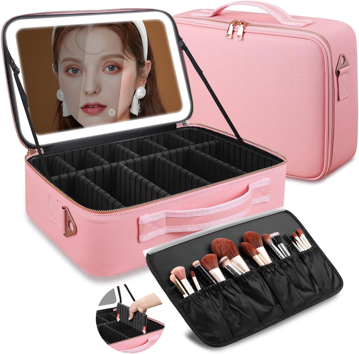 Cosmetic Bags - Большая косметичка 15''X11'' с LED-зеркалом и