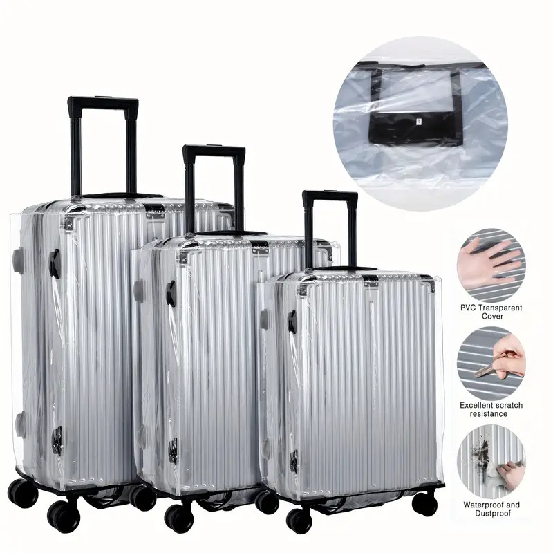 Защитный чехол из ПВХ для чемо – обзор и цена Luggage Protective Cover Transparent