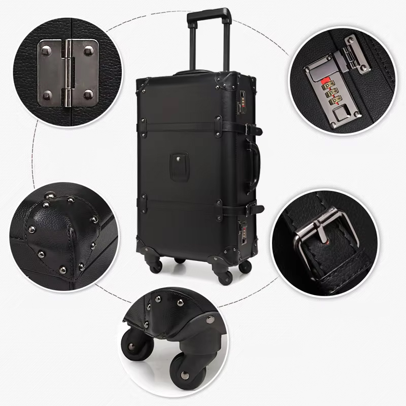 Новый ретро чемодан на колесик – обзор и цена Retro Vintage Trunk Suitcase