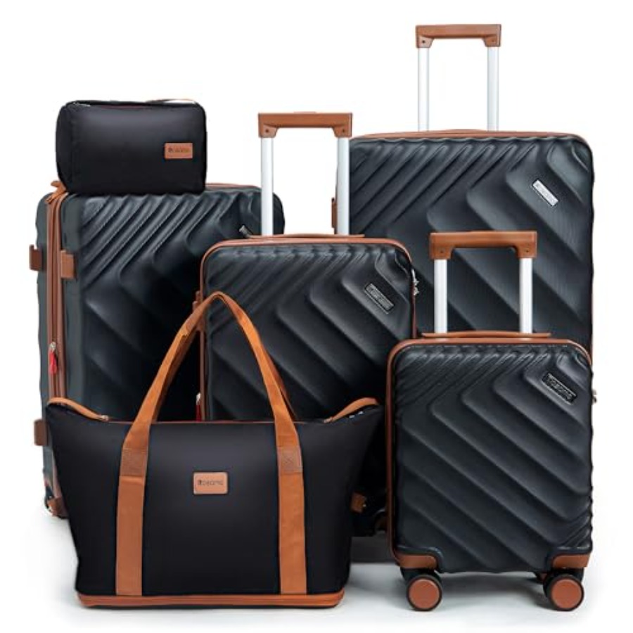 Набор из 6 предметов жесткого  – обзор и цена Expandable Hard Shell Luggage Set