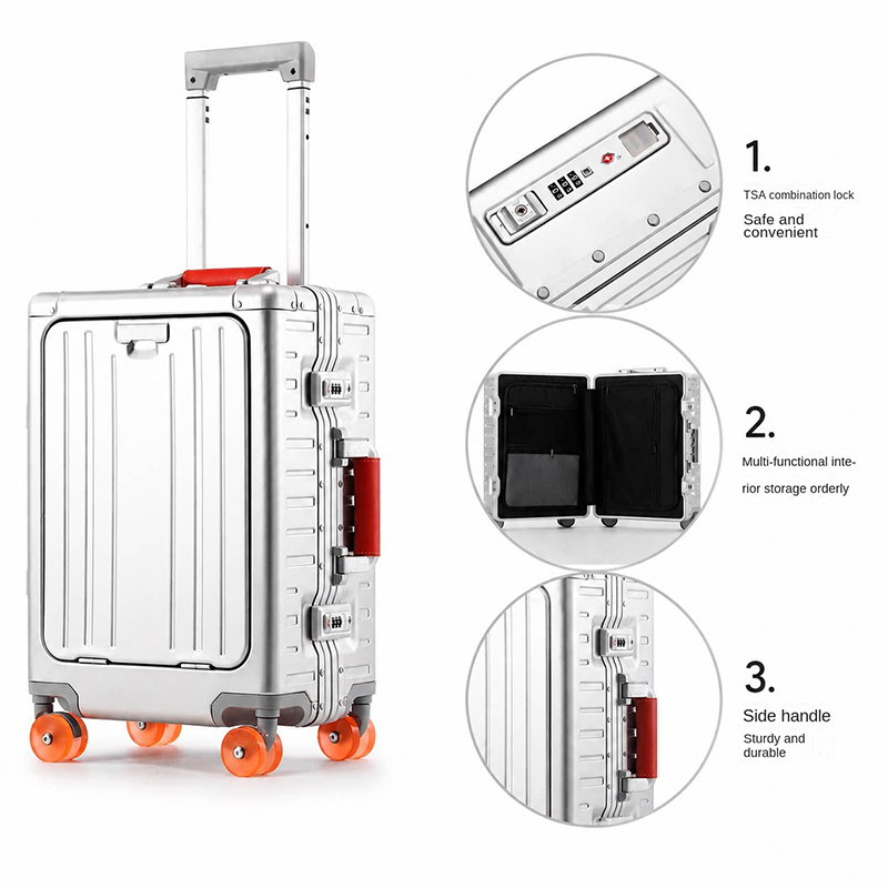 Чемодан из алюминиево-магниево – обзор и цена Front Opening Laptop Luggage 24 Inch