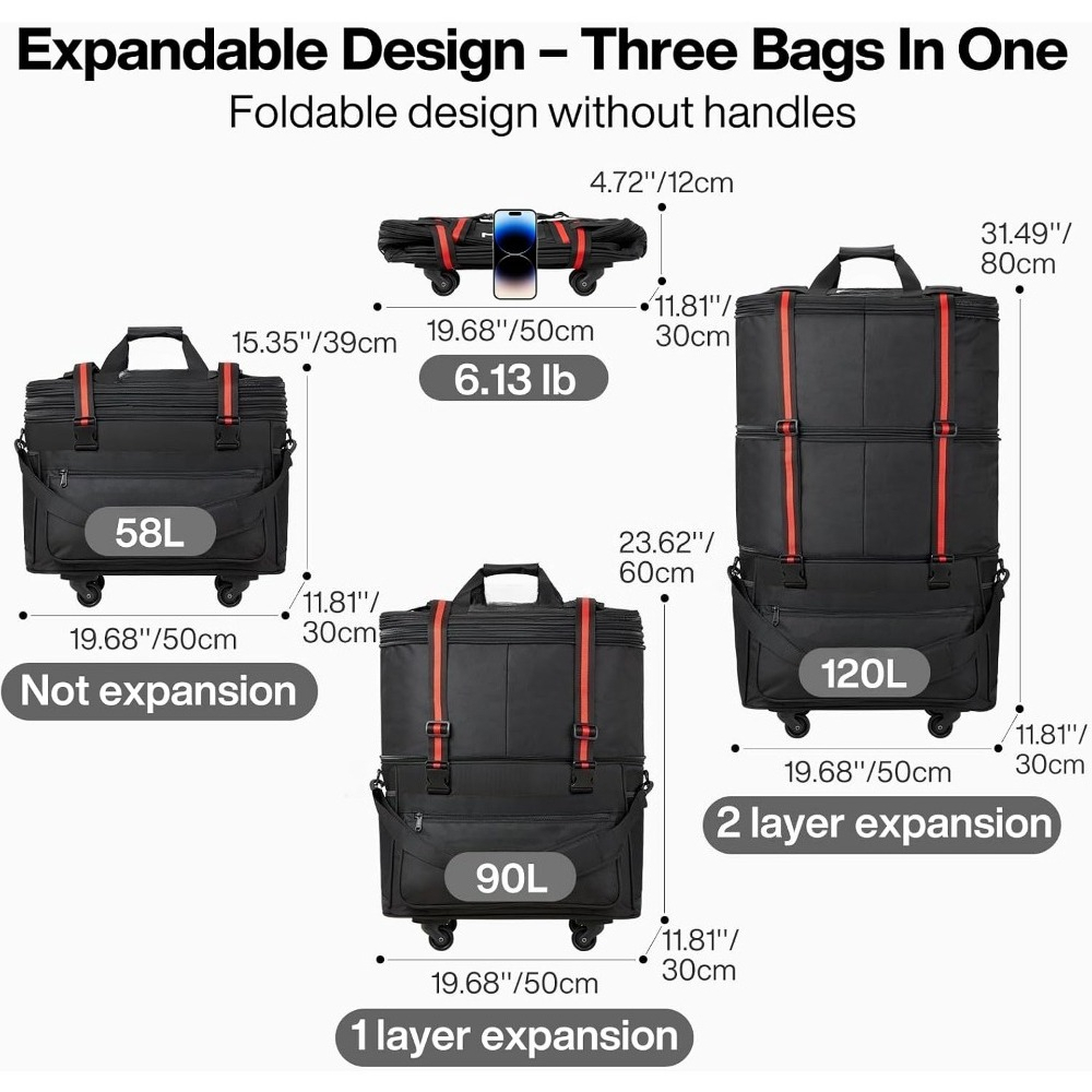 Раздвижная складная дорожная с – обзор и цена Foldable Rolling Luggage Bag