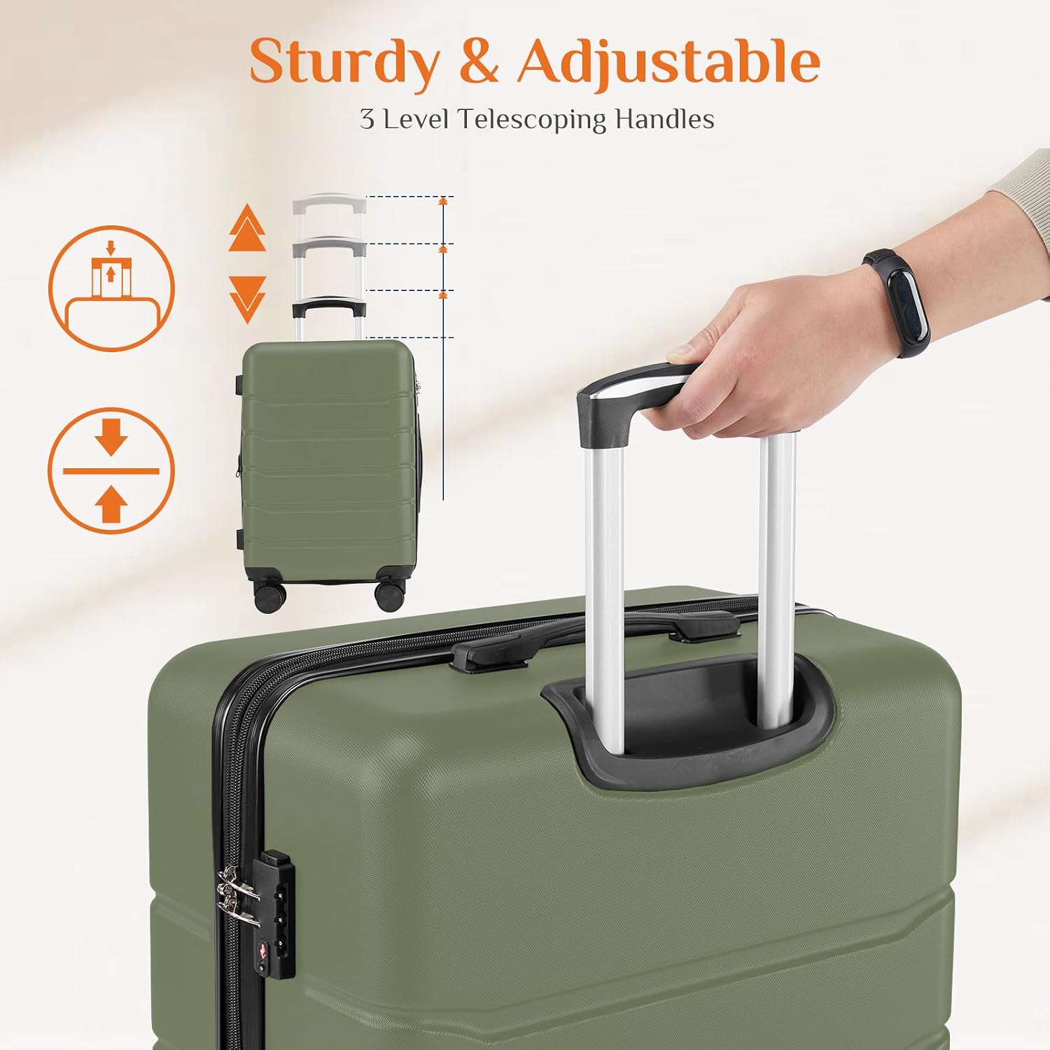 28-дюймовый чемодан для ручной – обзор и цена Expandable Hard Shell Luggage Set