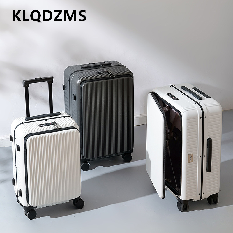 Чемодан на колесиках KLQDZMS 2 – обзор и цена Front Opening Laptop Luggage 24 Inch