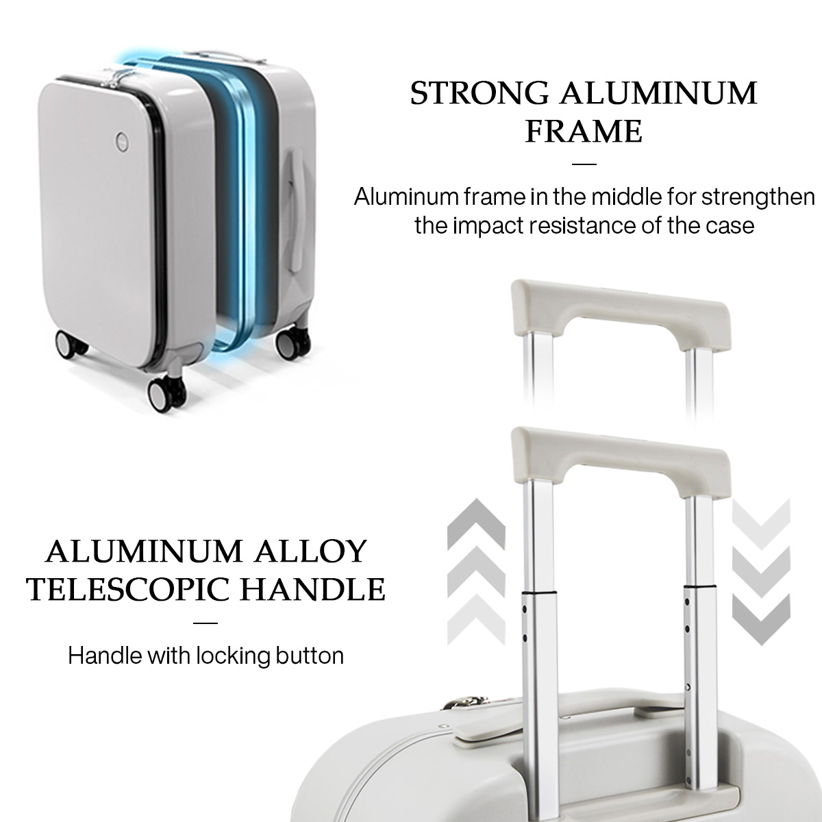 Чемодан с алюминиевой рамой Mi – обзор и цена Aluminum Frame Carry On Luggage