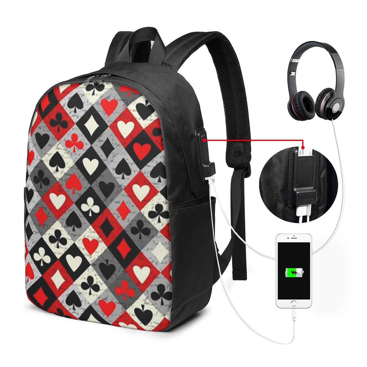 Рюкзак с принтом игральных кар – обзор и цена Travel Bags