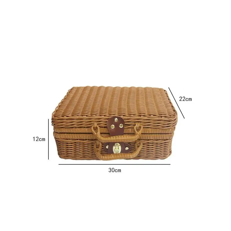 Плетеный чемодан из ротанга в  – обзор и цена Retro Vintage Trunk Suitcase