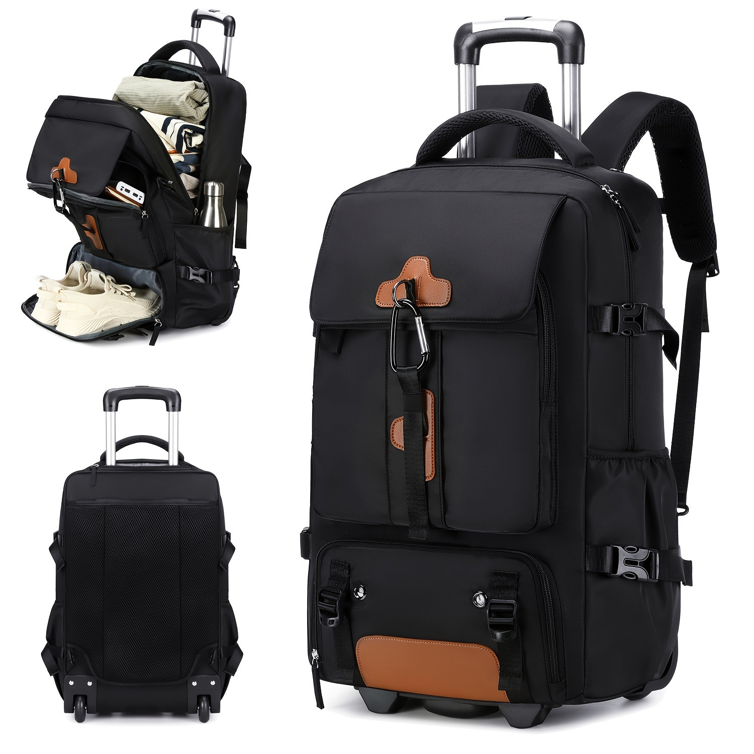Рюкзак на колесах с большой вм – обзор и цена Foldable Rolling Luggage Bag