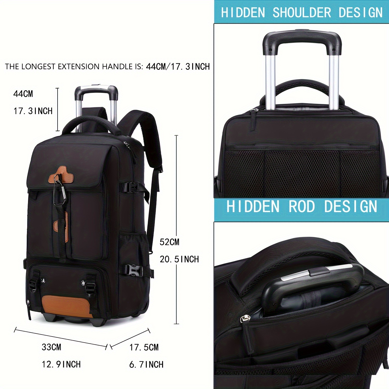 Рюкзак на колесах с большой вм – обзор и цена Foldable Rolling Luggage Bag
