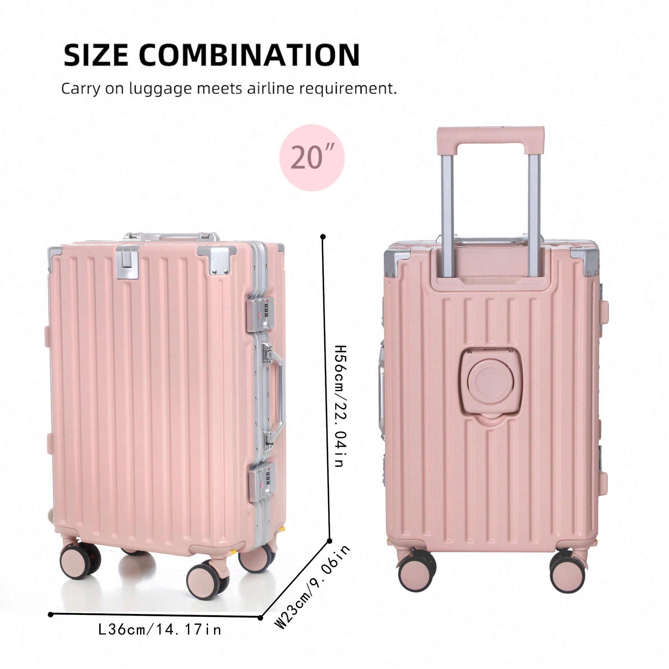 20-дюймовый ручной чемодан, од – обзор и цена Aluminum Frame Carry On Luggage