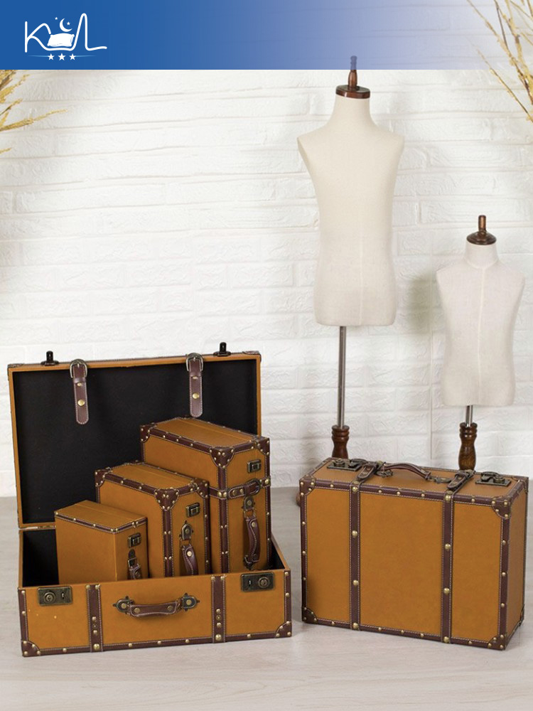 Винтажный оранжевый декоративн – обзор и цена Retro Vintage Trunk Suitcase
