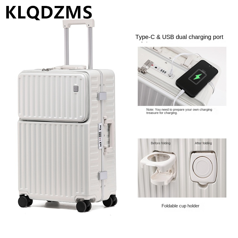 Чемодан KLQDZMS с передним отк – обзор и цена Front Opening Laptop Luggage 24 Inch